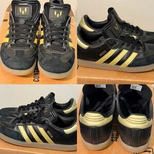 Adidas Samba Messi Black Gold Metallic Sneakers Size US 6